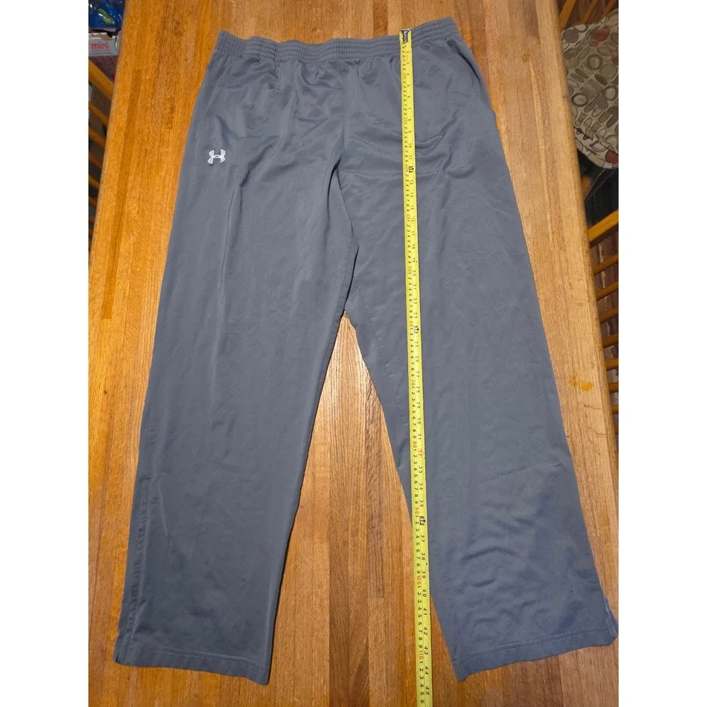 Under Armour Mens XXL Gray Straight Leg Drawstring Athletic Track Training Pants